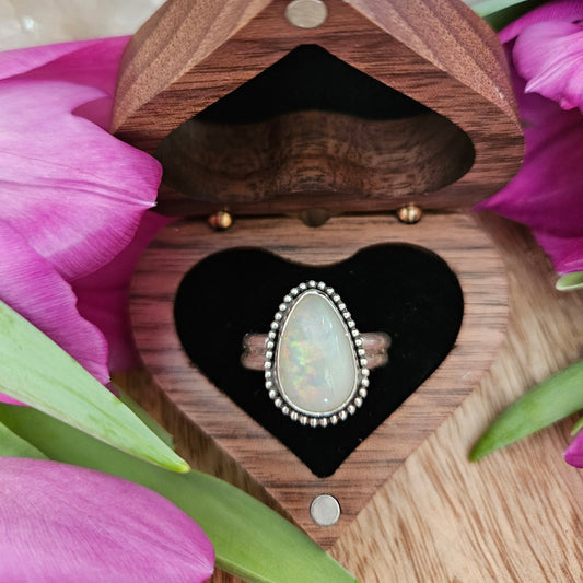 Regenbogen Opal Ringzauber, 925 Sterling Silber