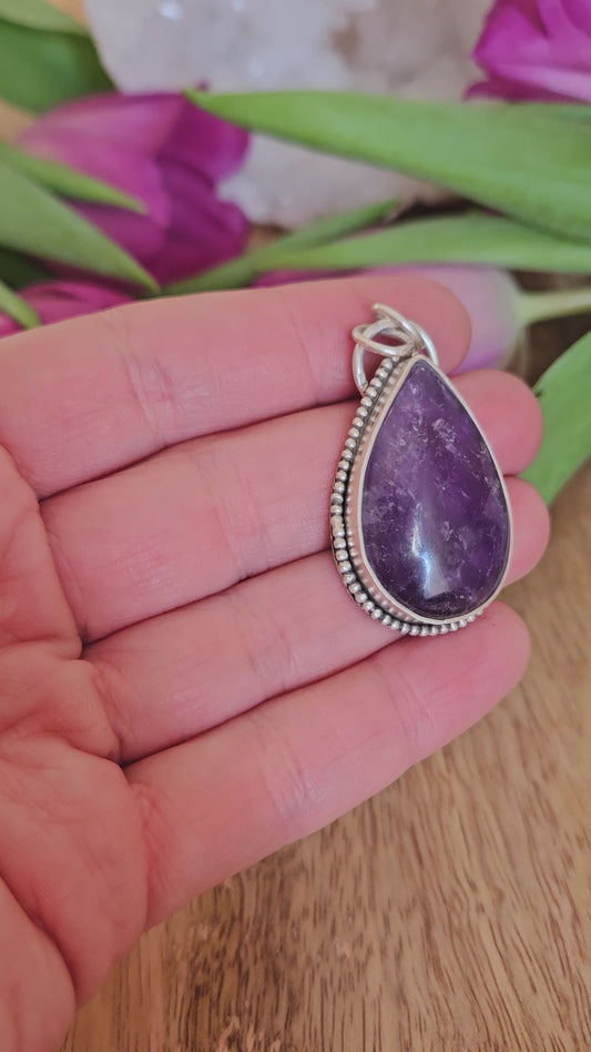 Amethyst Amulett, 925 Sterling Silber